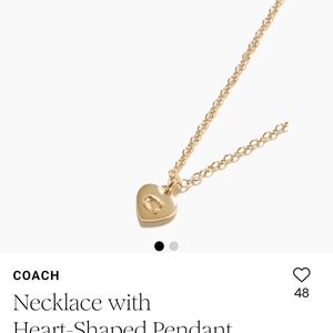 Coach Gold Heart Charm Necklace